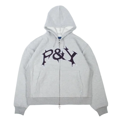 PUNKANDYO P&Y GREY ZIP HOODIE 2025